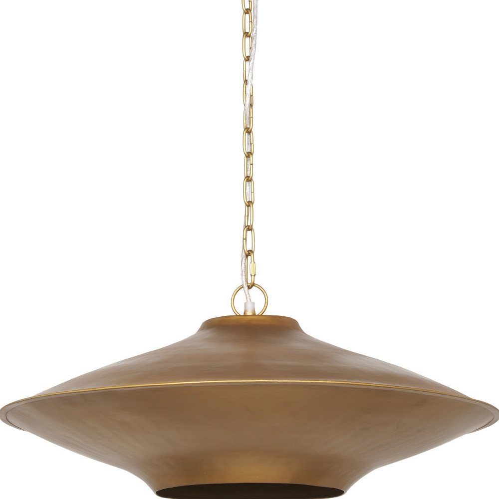 Gold Single Metal Dimmable Ceiling Light With Gold Shades — view 3