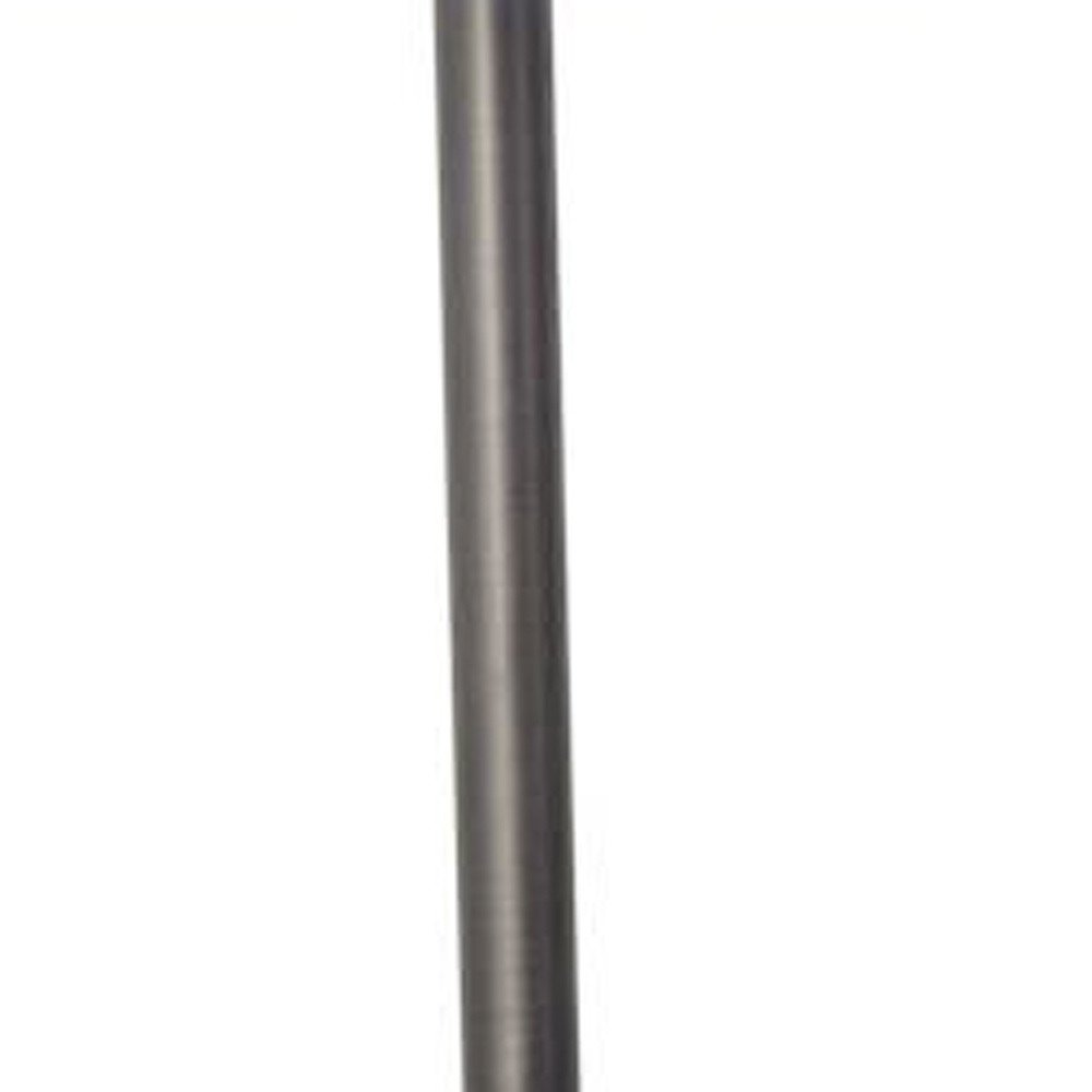 25" Gray Round Bedside Lamp With Drum Shade — view 3