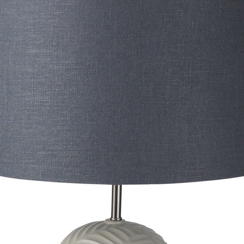 29" Beige Round Bedside Lamp With Drum Shade — view 2