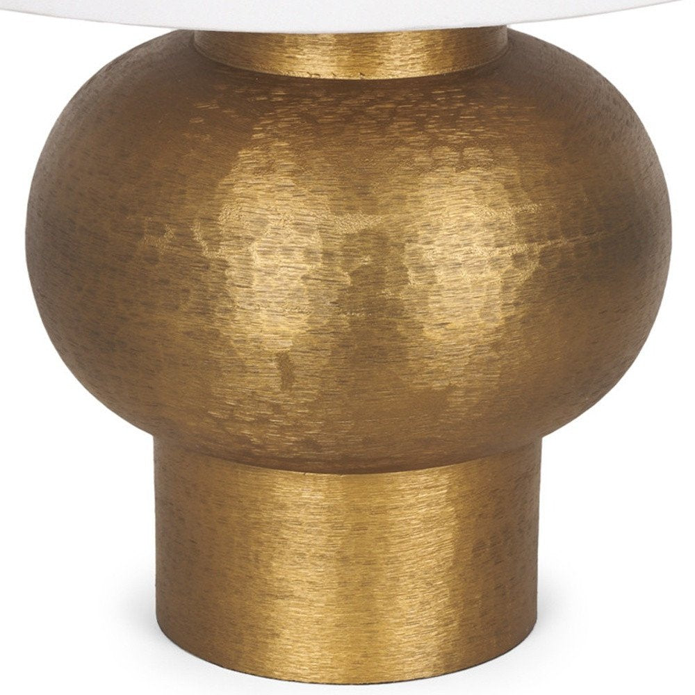 26" Gold Round Bedside Lamp With Bell Shade — view 3