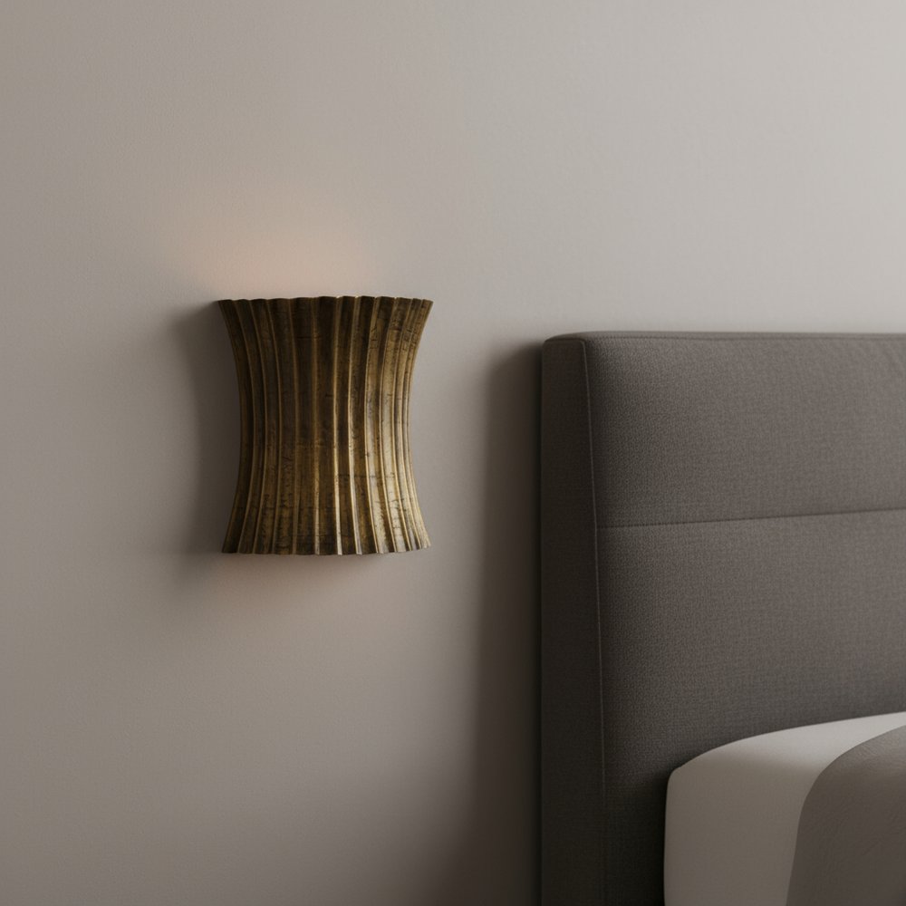 11" Gold Metal Corner Wall Light HomeRoots