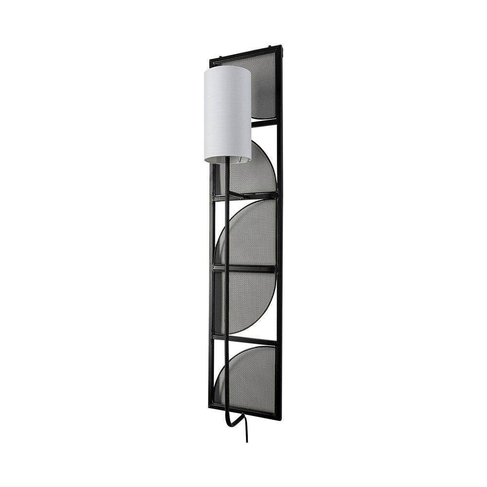 47" Black Metal and Fabric Wallchiere Sconce HomeRoots