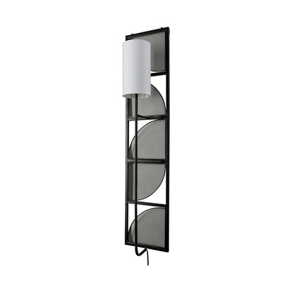 47" Black Metal and Fabric Wallchiere Sconce HomeRoots