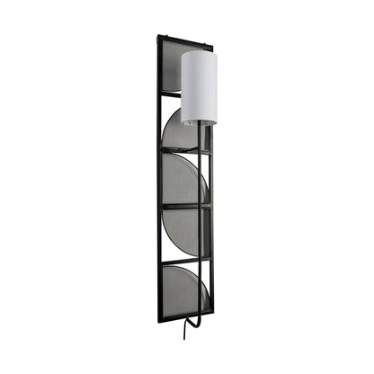 47" Black Metal and Fabric Wallchiere Sconce HomeRoots