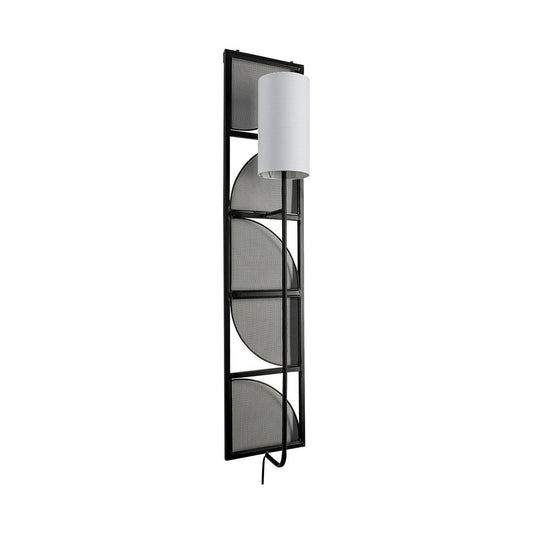 47" Black Metal and Fabric Wallchiere Sconce HomeRoots