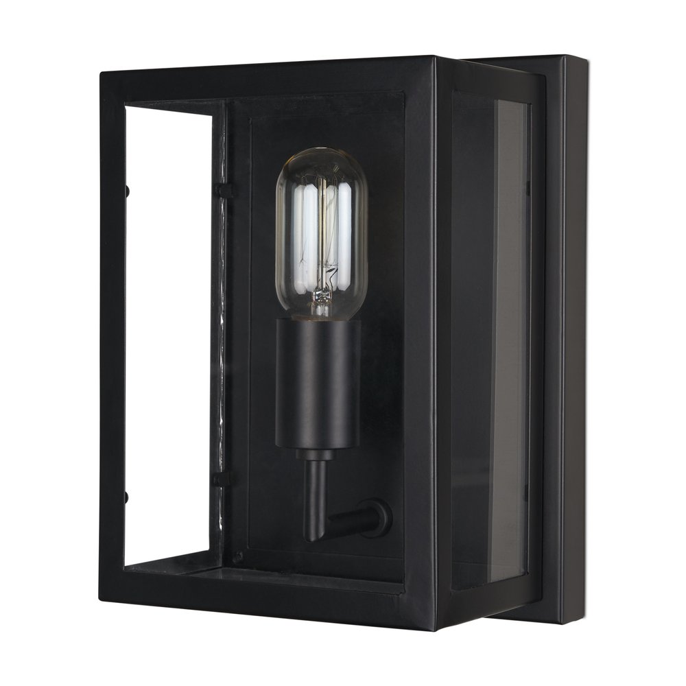 11" Black Metal Corner Wall Light HomeRoots