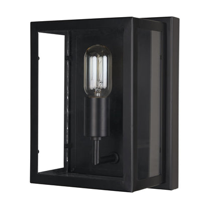 11" Black Metal Corner Wall Light HomeRoots