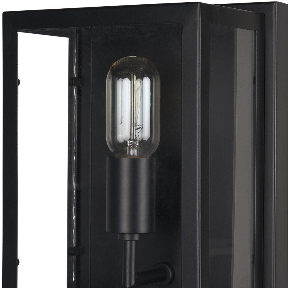 11" Black Metal Corner Wall Light HomeRoots