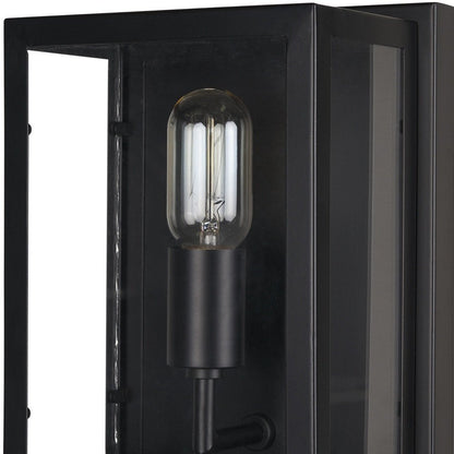 11" Black Metal Corner Wall Light HomeRoots