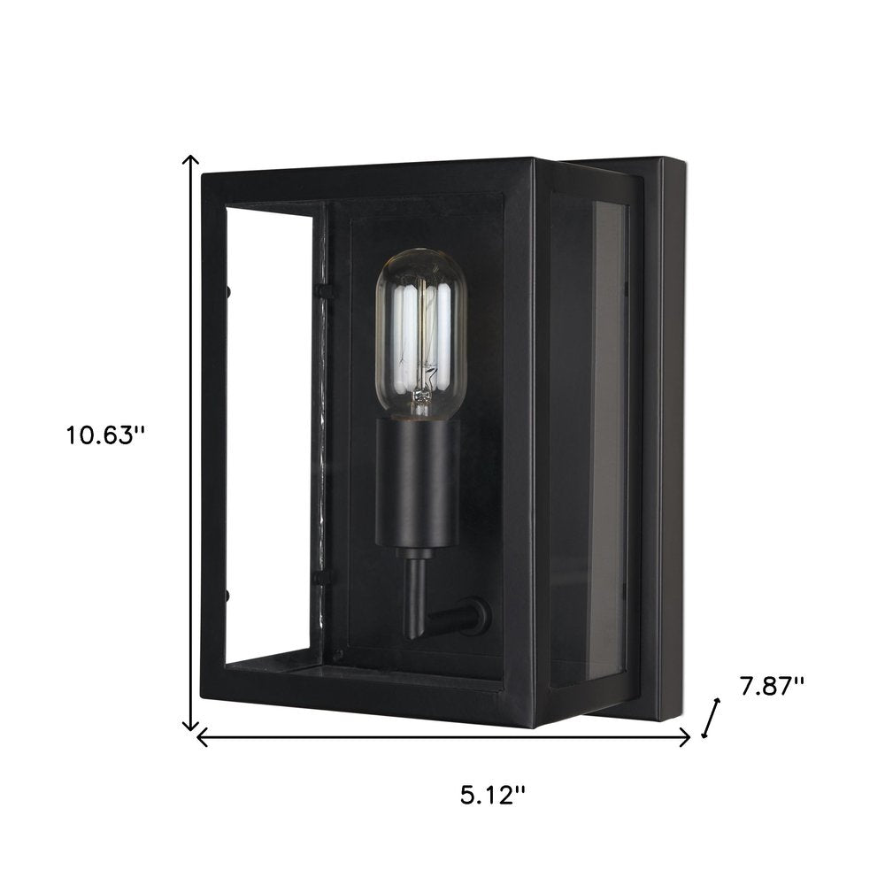 11" Black Metal Corner Wall Light HomeRoots