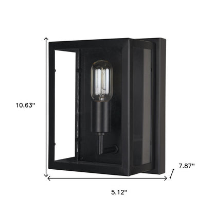 11" Black Metal Corner Wall Light HomeRoots