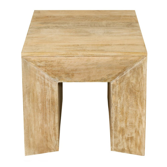 20" Natural Natural Distressed Solid Wood Square Frame End Table