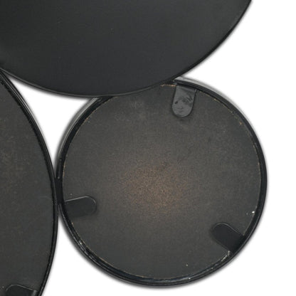 Set Of Eight Black Metal Round Cojoined Accent Mirrors HomeRoots