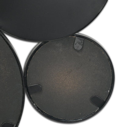 Set Of Eight Black Metal Round Cojoined Accent Mirrors HomeRoots