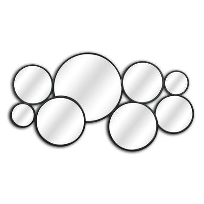 Set Of Eight Black Metal Round Cojoined Accent Mirrors HomeRoots