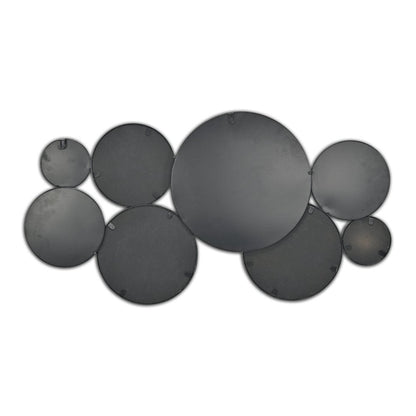 Set Of Eight Black Metal Round Cojoined Accent Mirrors HomeRoots