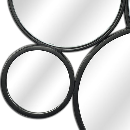 Set Of Eight Black Metal Round Cojoined Accent Mirrors HomeRoots
