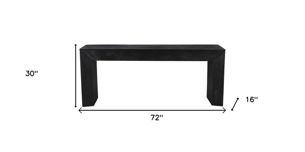 72" Charcoal Solid Wood Distressed Frame Console Table HomeRoots