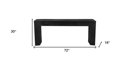 72" Charcoal Solid Wood Distressed Frame Console Table HomeRoots