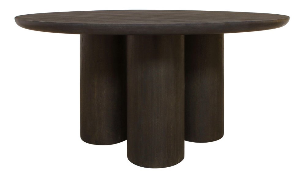 63" Dark Brown Solid Wood Round Top Dining Table HomeRoots