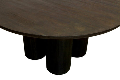 63" Dark Brown Solid Wood Round Top Dining Table HomeRoots