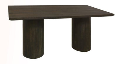 72" Dark Brown Solid Wood Double Pedestal Base Dining Table HomeRoots