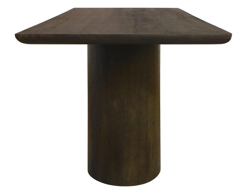 72" Dark Brown Solid Wood Double Pedestal Base Dining Table HomeRoots