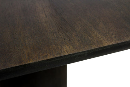 72" Dark Brown Solid Wood Double Pedestal Base Dining Table HomeRoots