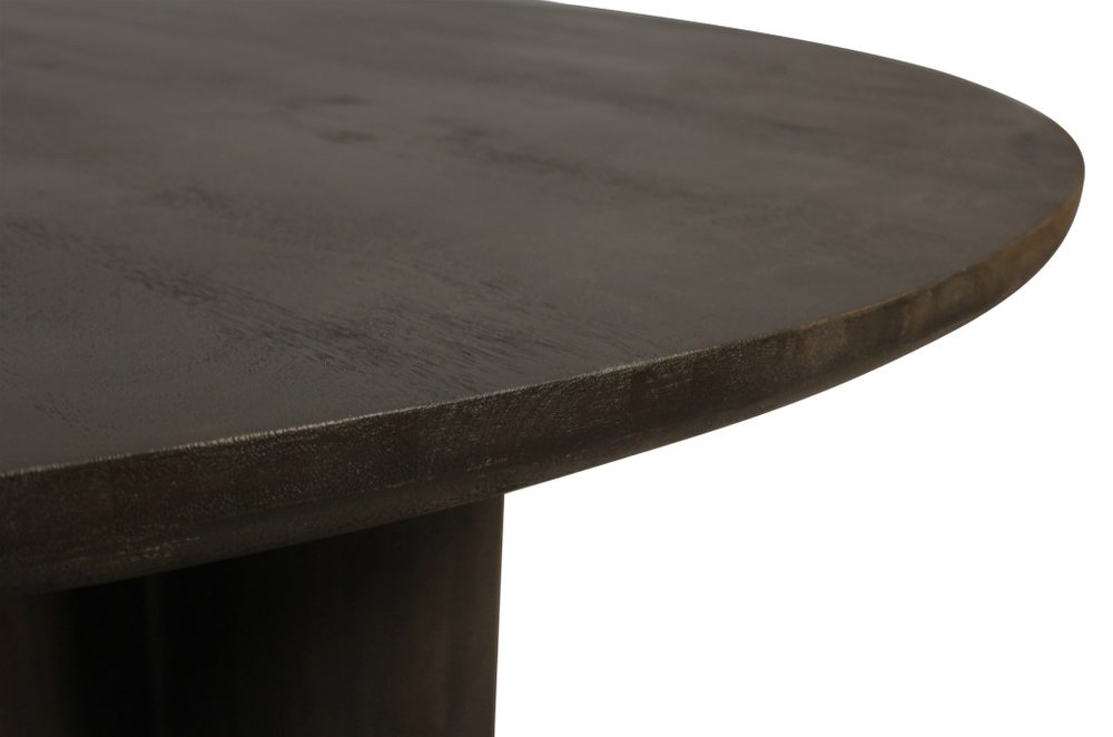Seven Piece Dark Brown Round Solid Wood Dining Set with Six Chairs HomeRoots