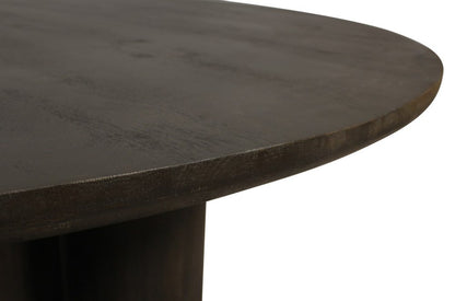 Seven Piece Dark Brown Round Solid Wood Dining Set with Six Chairs HomeRoots