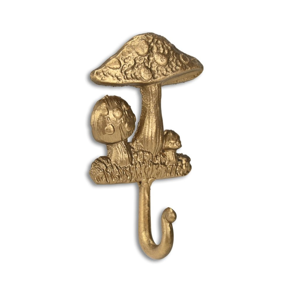 4" Gold Cast Iron Mushroom Wall Hook HomeRoots