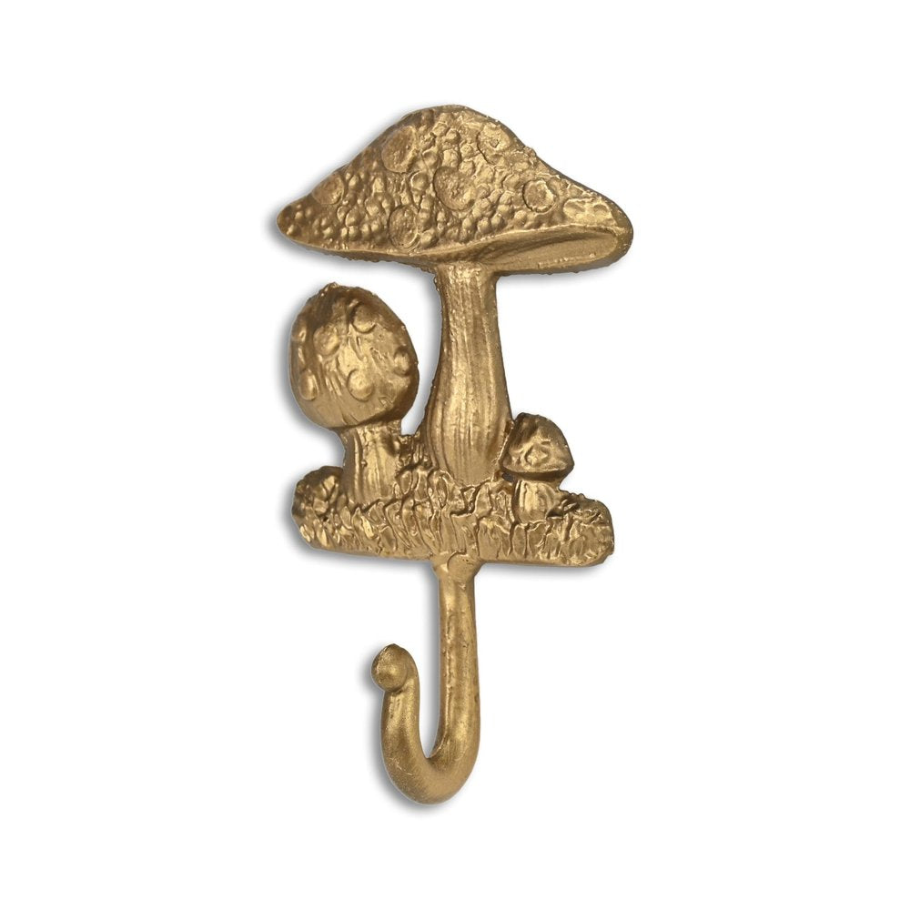 4" Gold Cast Iron Mushroom Wall Hook HomeRoots