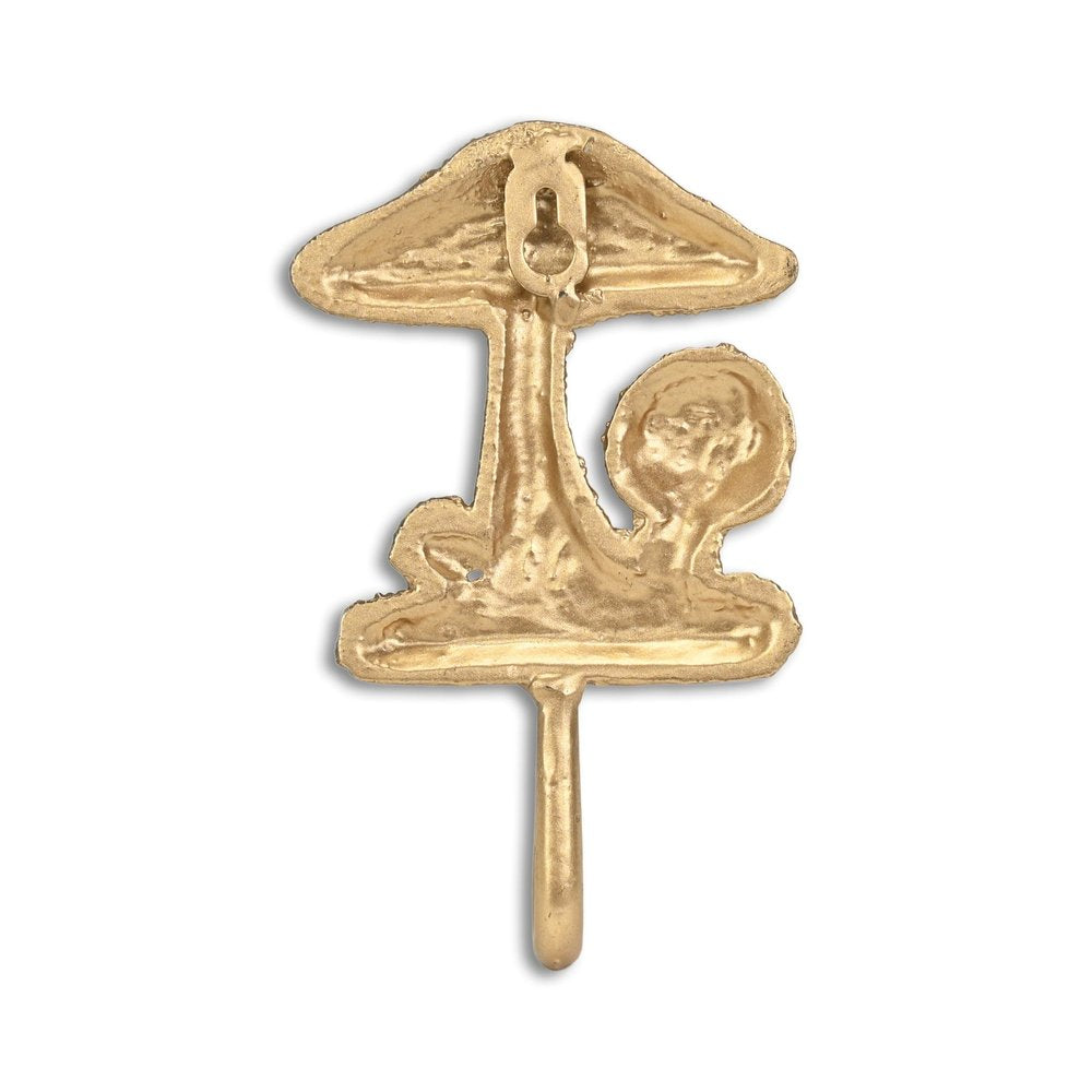 4" Gold Cast Iron Mushroom Wall Hook HomeRoots