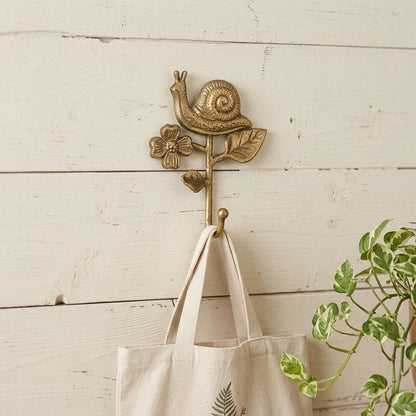 5" Gold Cast Iron Snail Wall Hook HomeRoots