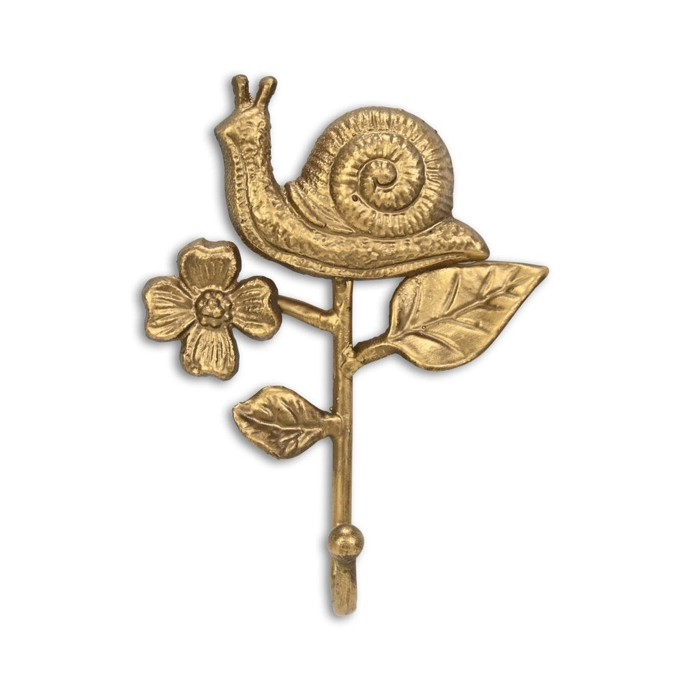 5" Gold Cast Iron Snail Wall Hook — view 2