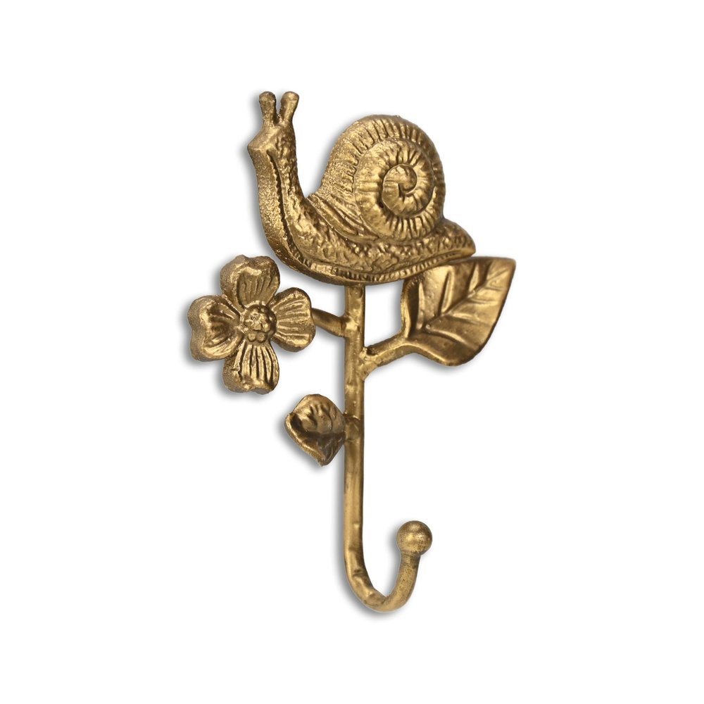 5" Gold Cast Iron Snail Wall Hook HomeRoots