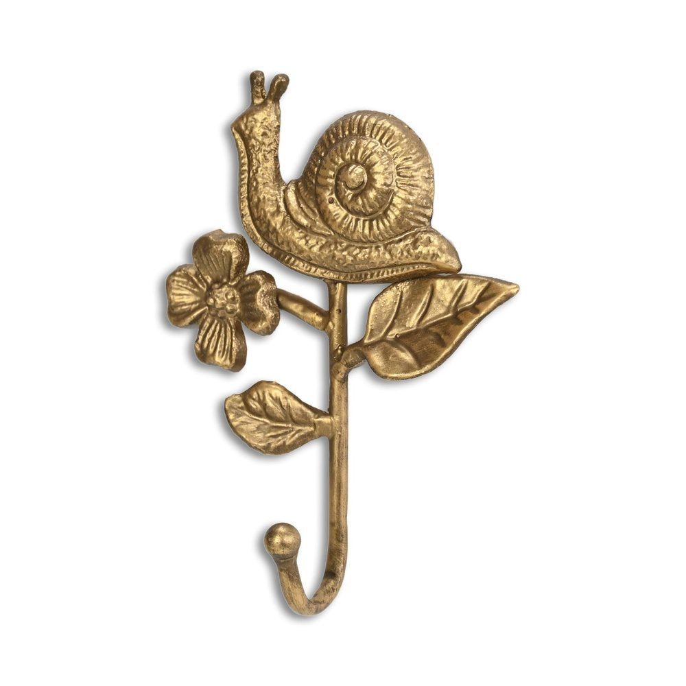 5" Gold Cast Iron Snail Wall Hook HomeRoots