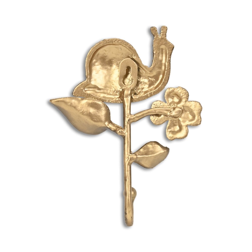 5" Gold Cast Iron Snail Wall Hook — view 5