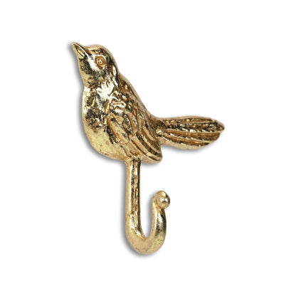 5" Gold Cast Iron Bird Wall Hook HomeRoots