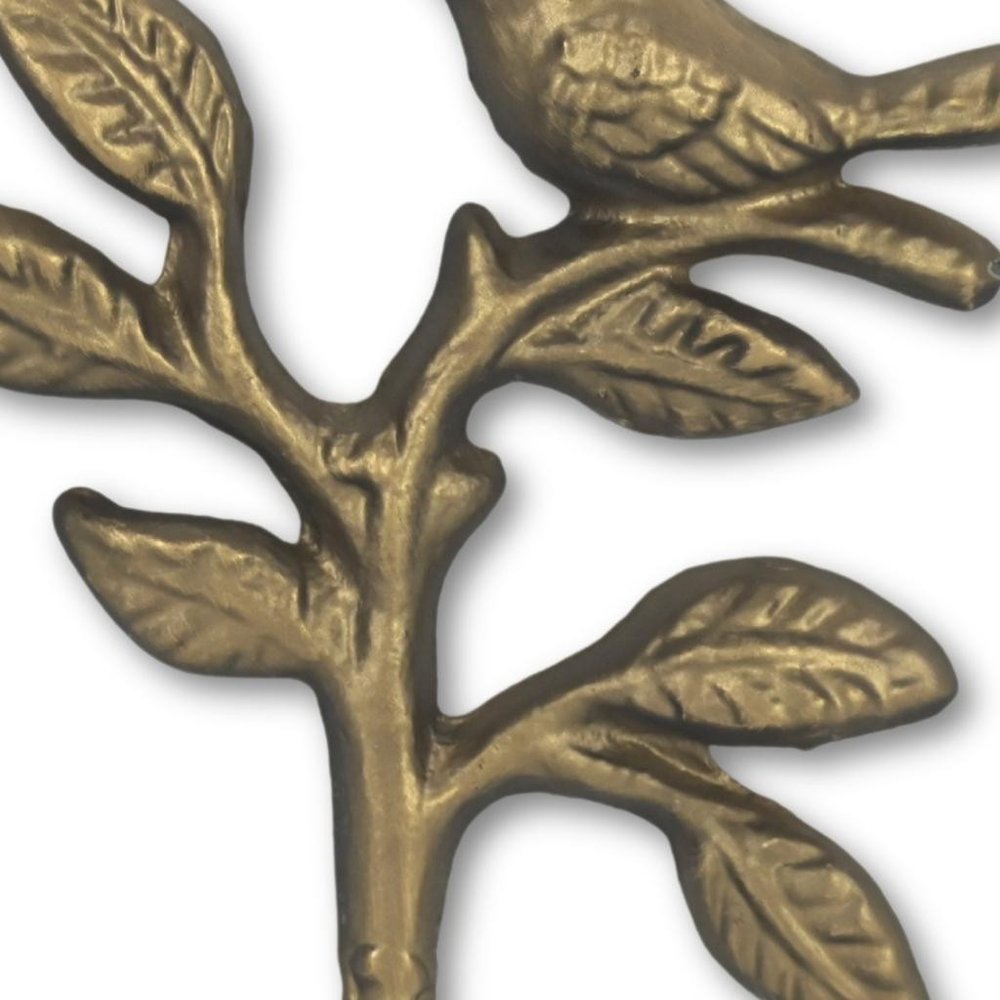 5" Antiqued Gold Cast Iron Bird Wall Hook HomeRoots