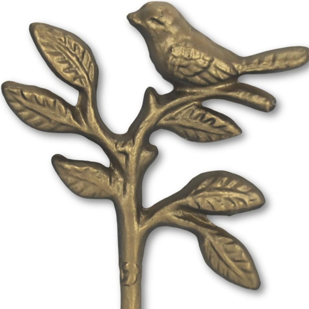 5" Antiqued Gold Cast Iron Bird Wall Hook HomeRoots