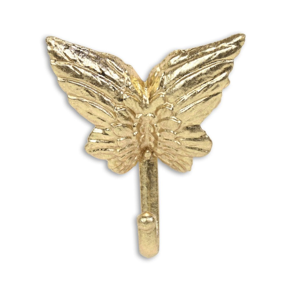 5" Gold Cast Iron Butterfly Wall Hook HomeRoots