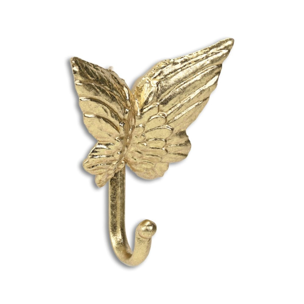 5" Gold Cast Iron Butterfly Wall Hook HomeRoots
