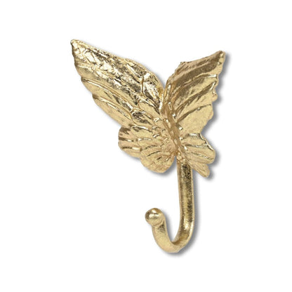 5" Gold Cast Iron Butterfly Wall Hook HomeRoots