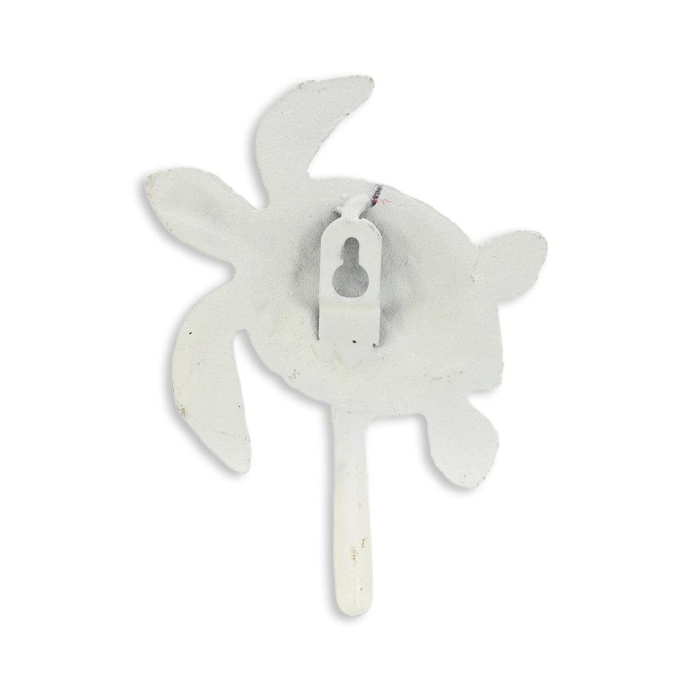 4" Blue And White Cast Iron Turtle Wall Hook HomeRoots