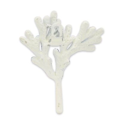 5" Blue And White Cast Iron Coral Wall Hook HomeRoots