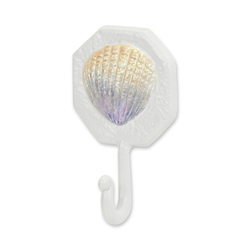 4" Cream And Pearl Cast Iron Seashell Wall Hook HomeRoots