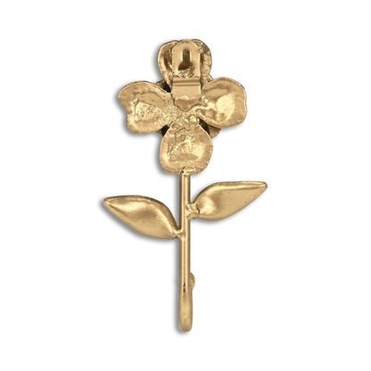 4" Antiqued Gold Cast Iron Flower Wall Hook HomeRoots