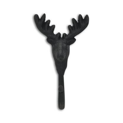 3" Black Cast Iron Deer Stag Wall Hook HomeRoots