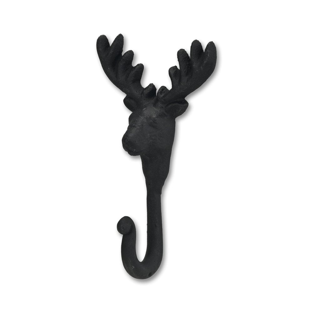 3" Black Cast Iron Deer Stag Wall Hook HomeRoots